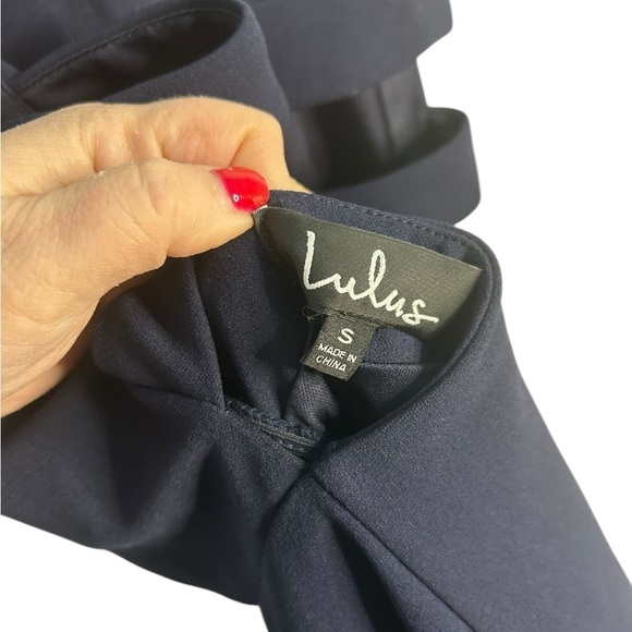 Lulu’s Call Back Navy Blue Backless Cut Out Skater Dress Lined Women’s Sz Small - Picture 6 of 14